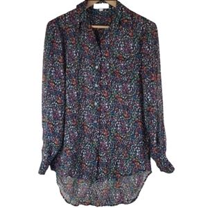 Two by Vince Camuto HiLow Button Down Sheer XSmall